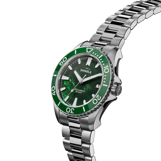 Shinola Monster Automatic Dive Watch S0120484266-1-LakeGrnMOP-39-USA