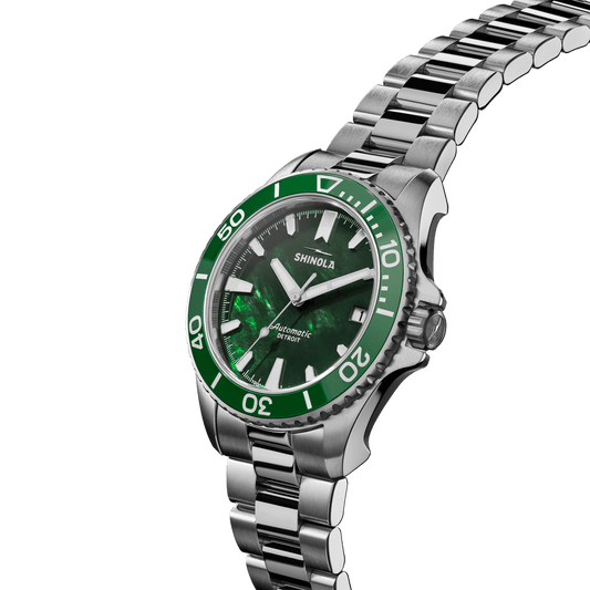 Shinola Monster Automatic Dive Watch S0120484266-1-LakeGrnMOP-39-USA
