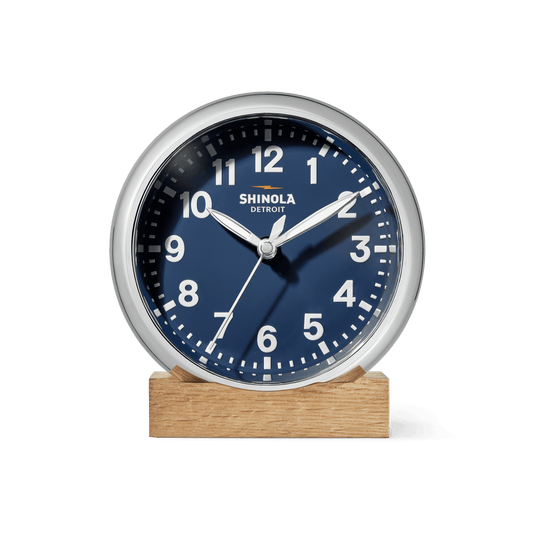 Shinola 6" Runwell Clock S2620210528-1-Nvy-6-CHN