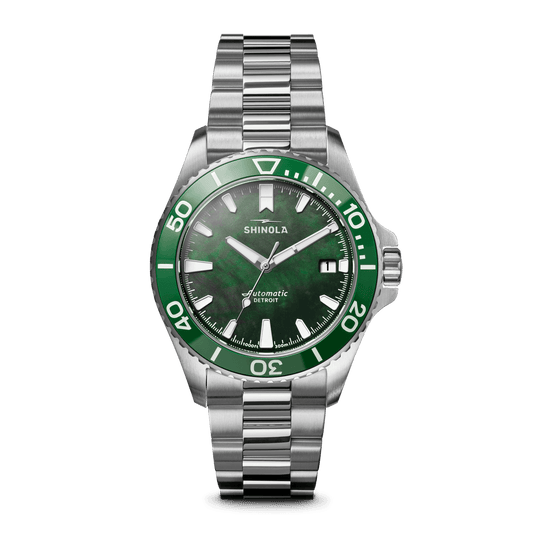 Shinola Monster Automatic Dive Watch S0120484266-1-LakeGrnMOP-39-USA