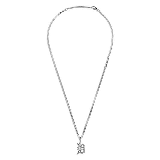 Chunky Detroit "D" Necklace S1820493203-1-StrlngSil-OS-THA