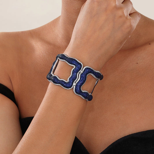 Statement Blue Bangle Bracelet 8B002CST72