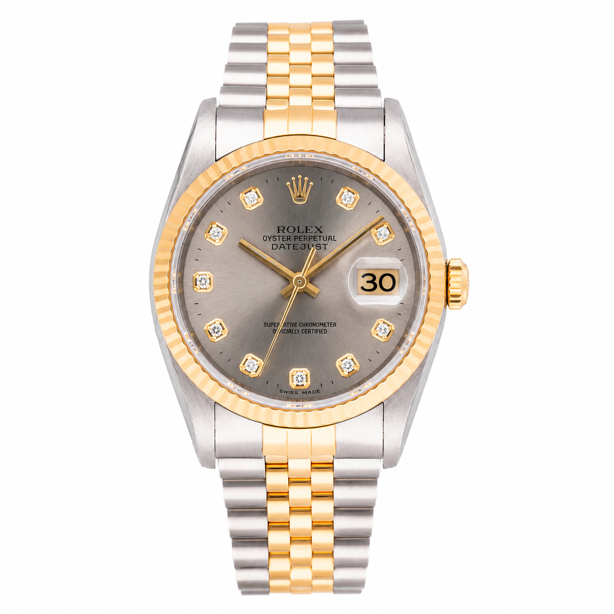 Rolex Datejust 36 Grey Diamond Dial 16233 Two-Tone | AZZI Jewelers