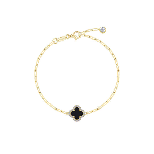 Black Onyx Paperclip Bracelet B0210OXG68