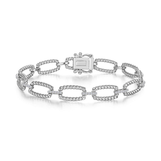 Rectangle Shape Cable Link Bracelet