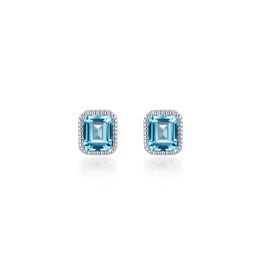 March Birthstone Solitaire Stud Earrings BE008AQP00