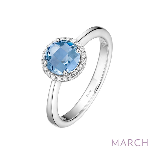Lafonn Birthstone Round March Aquamarine Ring BR001AQP06
