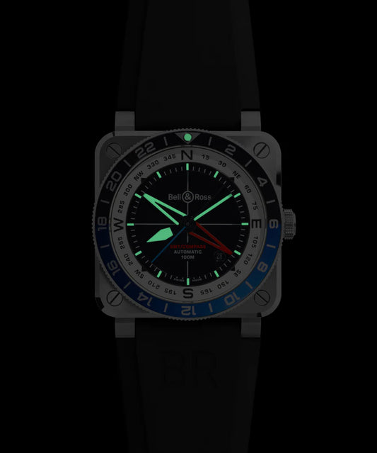 Bell & Ross BR-03 GMT Compass 42 mm - BR0393-COM-ST/SRB