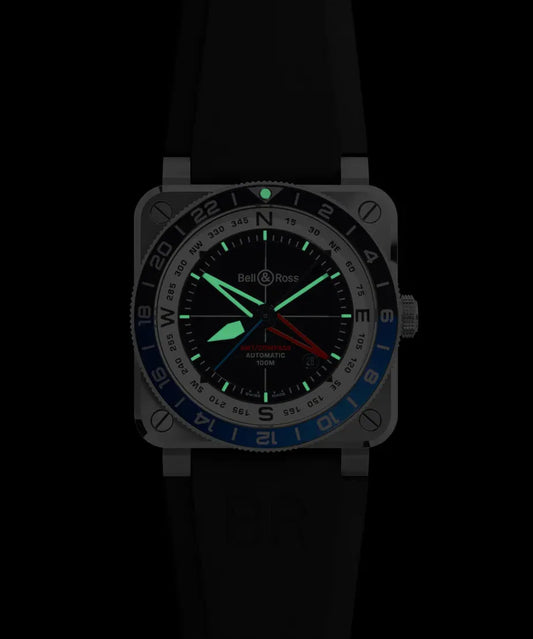 Bell & Ross BR-03 GMT Compass 42 mm - BR0393-COM-ST/SRB