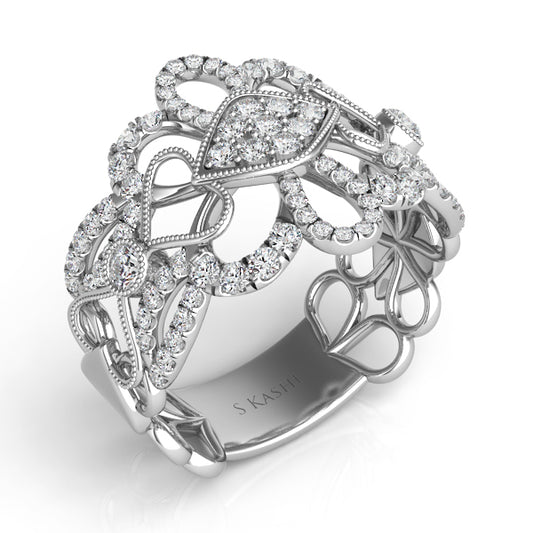 ELIE AZZI 0.98 ctw. WHITE GOLD DIAMOND FASHION RING D4194WG
