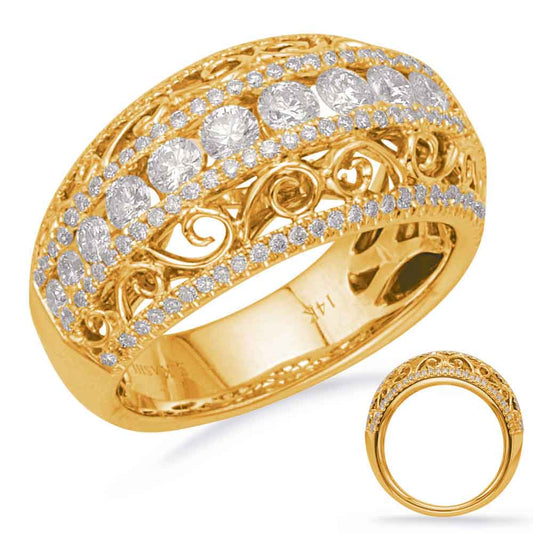 ELIE AZZI 1.19 ctw. YELLOW GOLD DIAMOND FASHION RING D4226YG