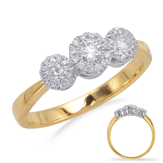 ELIE AZZI 0.36 ctw. YELLOW & WHITE GOLD DIAMOND FASHION RING D4243YW
