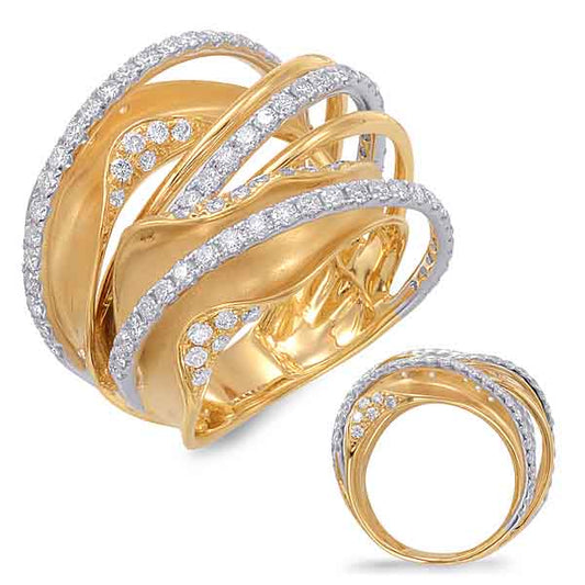 ELIE AZZI 1.47 ctw. WHITE & YELLOW GOLD DIAMOND FASHION RING D4371YW