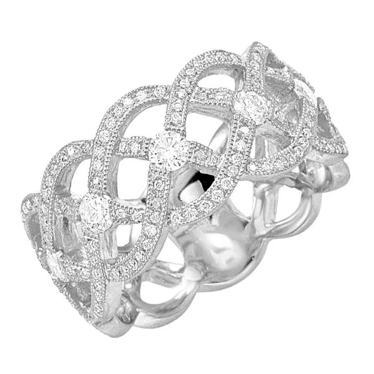 ELIE AZZI 0.79 ctw. WHITE GOLD PAVE DIAMOND BAND D4411WG