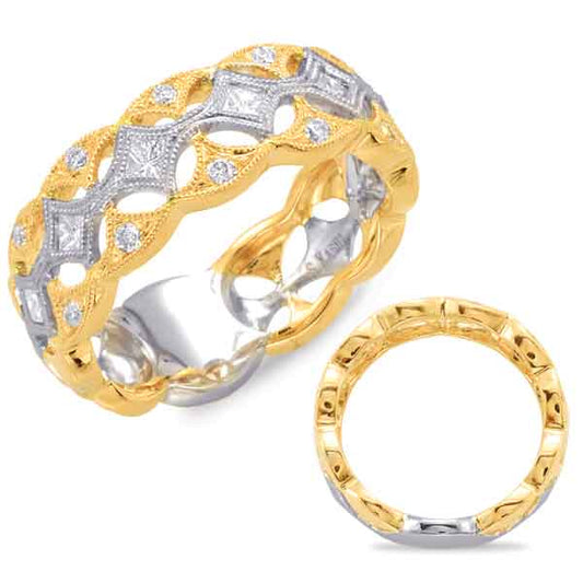 ELIE AZZI 0.42 ctw. WHITE & YELLOW GOLD PAVE BAND D4415YW