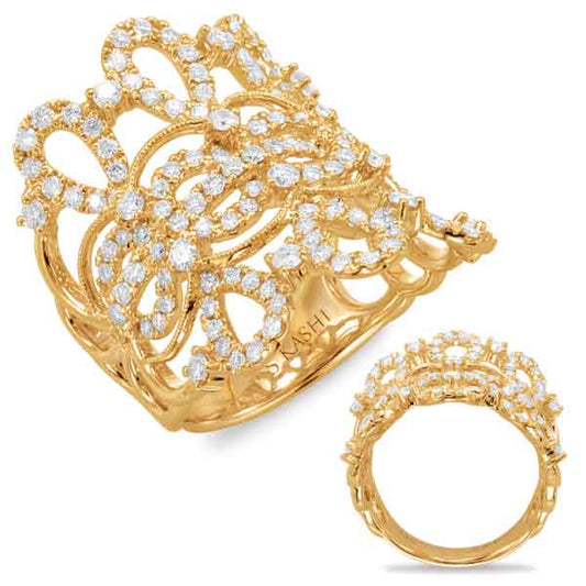 ELIE AZZI 1.42 ctw. YELLOW GOLD DIAMOND FASHION RING D4420YG