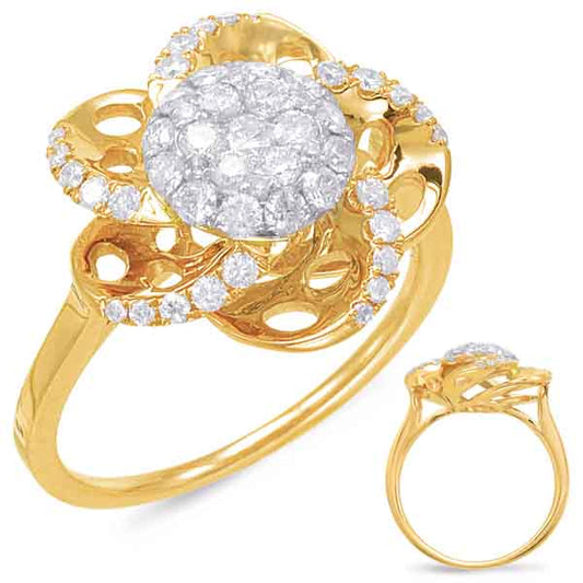 ELIE AZZI 0.71 ctw. YELLOW & WHITE GOLD DIAMOND FASHION RING D4539YW