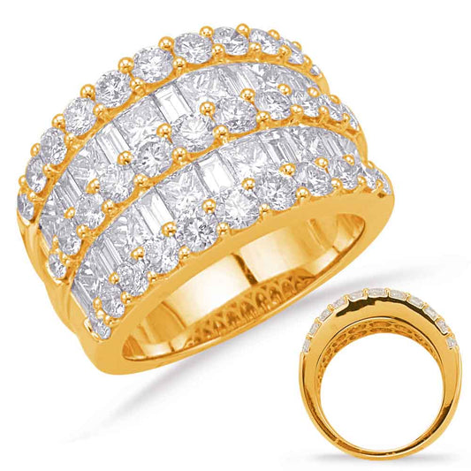 ELIE AZZI 3.87 ctw. YELLOW GOLD DIAMOND FASHION RING D4629YG