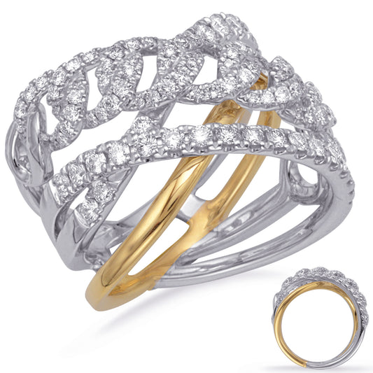 ELIE AZZI 0.94 ctw. YELLOW & WHITE GOLD DIAMOND FASHION RING D4727YW