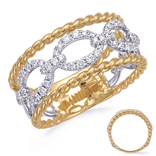 ELIE AZZI 0.34 ctw. WHITE & YELLOW GOLD DIAMOND RING D4828YW