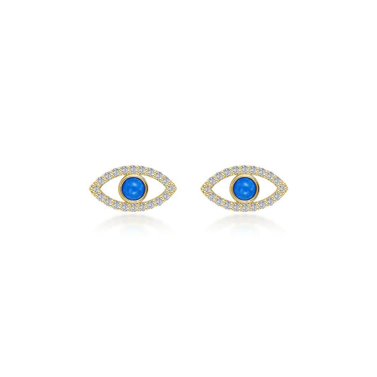 Reconstituted Turquoise Evil Eye Stud Earrings E0635TQG00