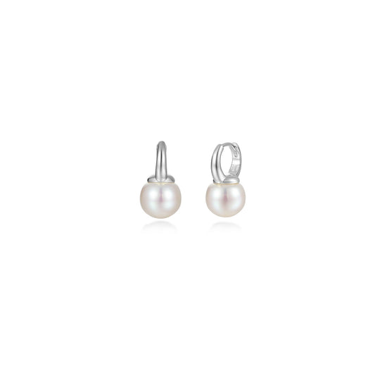 Pearl Essence Drop Huggie Earrings
