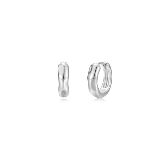 High-Polished Molten Huggie Earrings