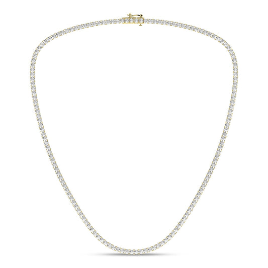 4-Prong Straight-Line Tennis Necklace (Round) LNC01022-4Y