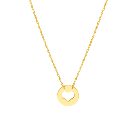 So You Cutout Heart Mini Disc Adjustable Necklace