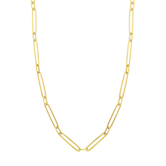 Alternating Length Long Link Chain Necklace