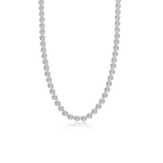 Articulated Bezel Tennis Necklace