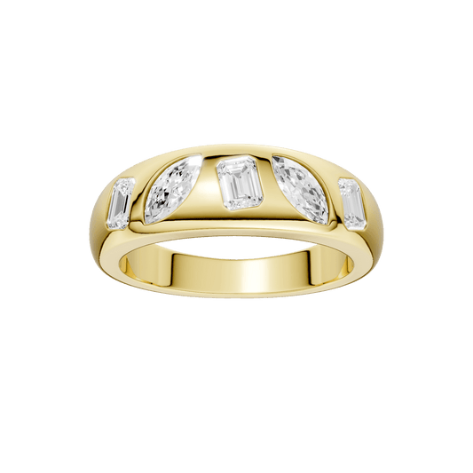 Fancy Shape Flush Set Diamond Ring(EM,MQ) RA18162-4Y