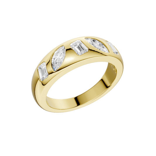 Fancy Shape Flush Set Diamond Ring(EM,MQ) RA18162-4Y