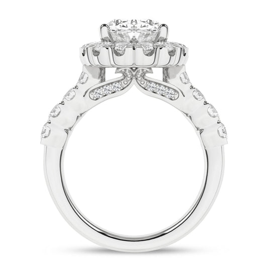ELEGANT HALO RING (OVAL) RE23417-4W-F2