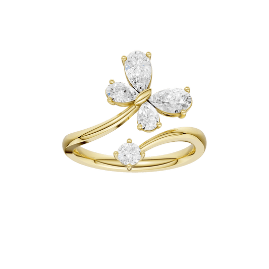 Butterfly Bypass Diamond Ring(Pear) RF33217-4Y
