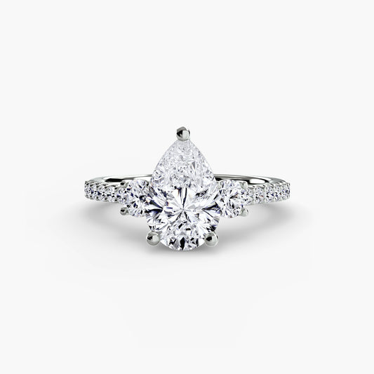 Three-Stone Ring with PavΓ© Band 5