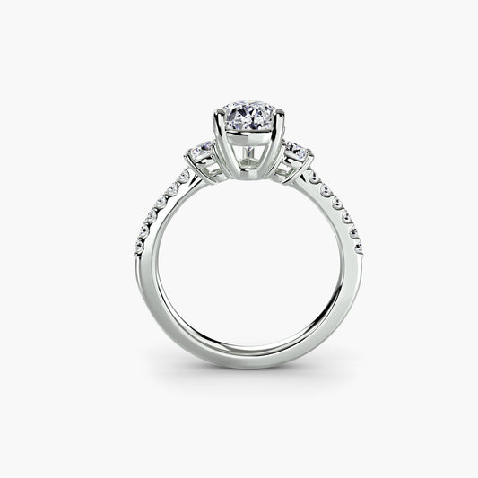 Three-Stone Ring with PavΓ© Band 5