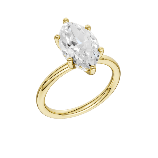 HIDDEN HALO PLAIN SHANK ENGAGEMENT RING (MARQUISE) RS07451-4Y