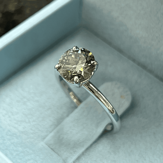 Round Brilliant Fancy Vivid Green Diamond Ring LG779655604