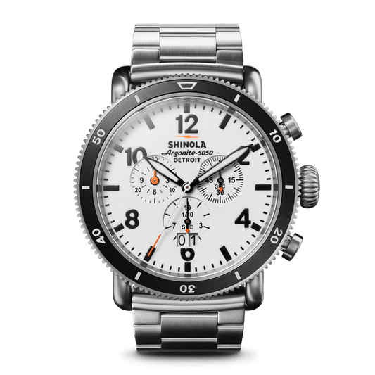 Shinola The White Hurricane 48mm S0120224028-1-Wht-48-USA