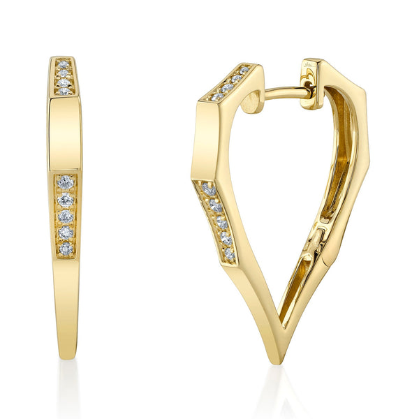 Shy Creation 0.17Ct Diamond Heart Hoop Earring SC36214607H1