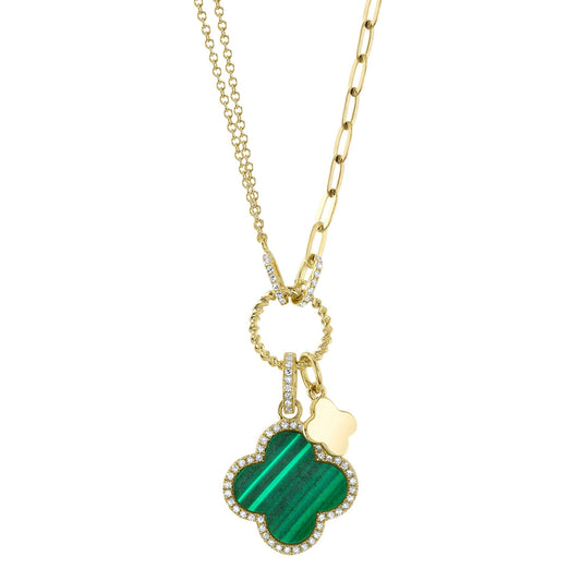 0-17ct-diamond-1-88ct-malachite-clover-paper-clip-link-necklace