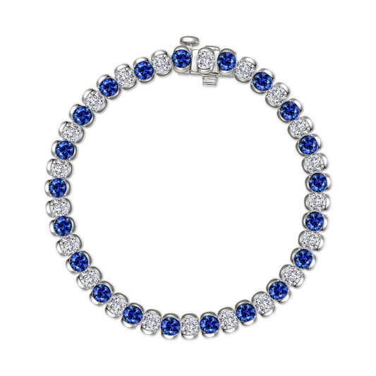 7.5 CTW Aria Half-Bezel Sapphire Tennis Bracelet