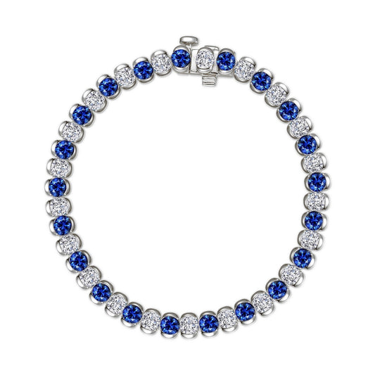 7.5 CTW Aria Half-Bezel Sapphire Tennis Bracelet