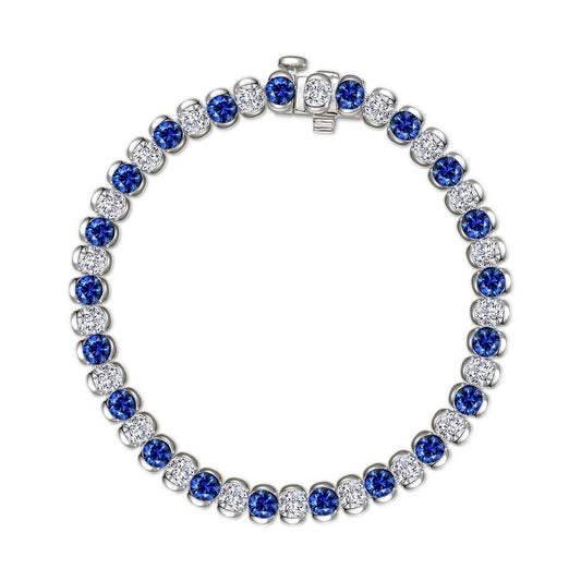 7.5 CTW Aria Half-Bezel Sapphire Tennis Bracelet
