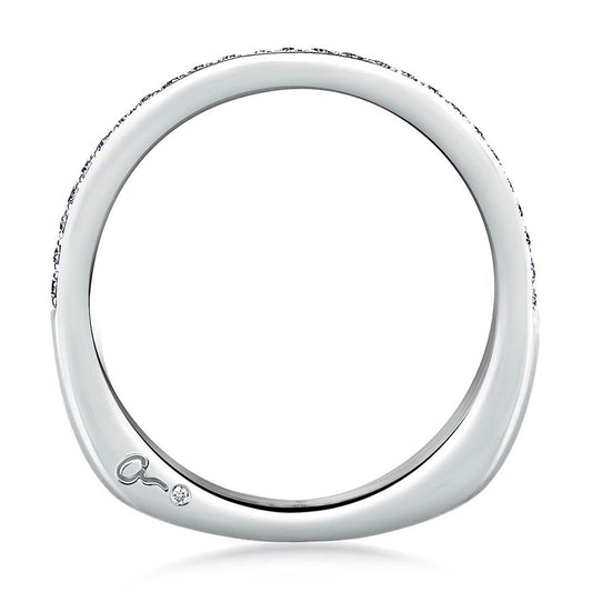 A.Jaffe Wedding Bands Curved Pave Set Signature Band MRS332/19