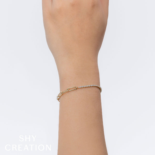 ❤KSY24☆☆☆さま❤2025年Bracelet❤❤❤❤✨️ 0.66Ct Diamond Paper Clip Link Bracelet – AZZI Jewelers