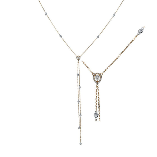 Lariat Pendant in 14k Gold with Diamonds ZP1095