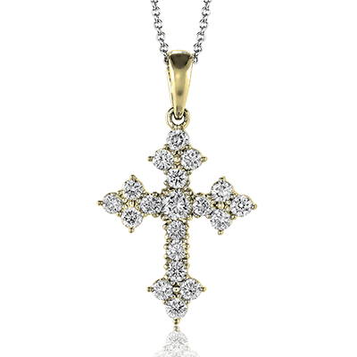 Cross Pendant in 14k Gold with Diamonds ZP149