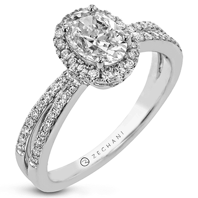 Oval-Cut Engagement Ring in 14k Gold with Diamonds ZR2148